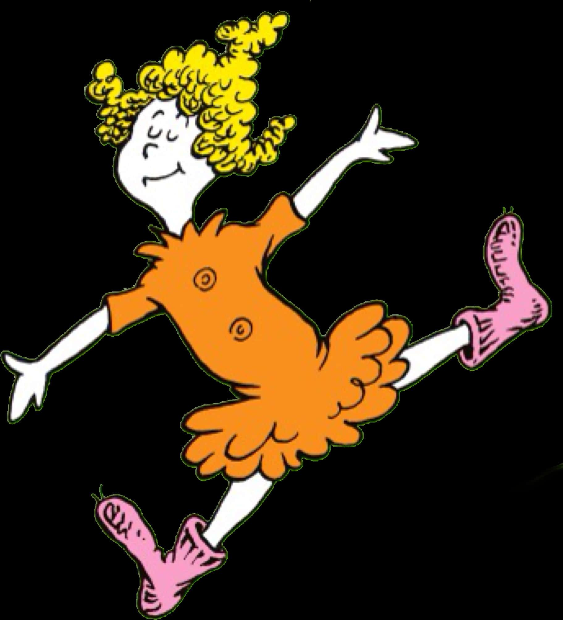 Joyful Seuss Character Dancing PNG