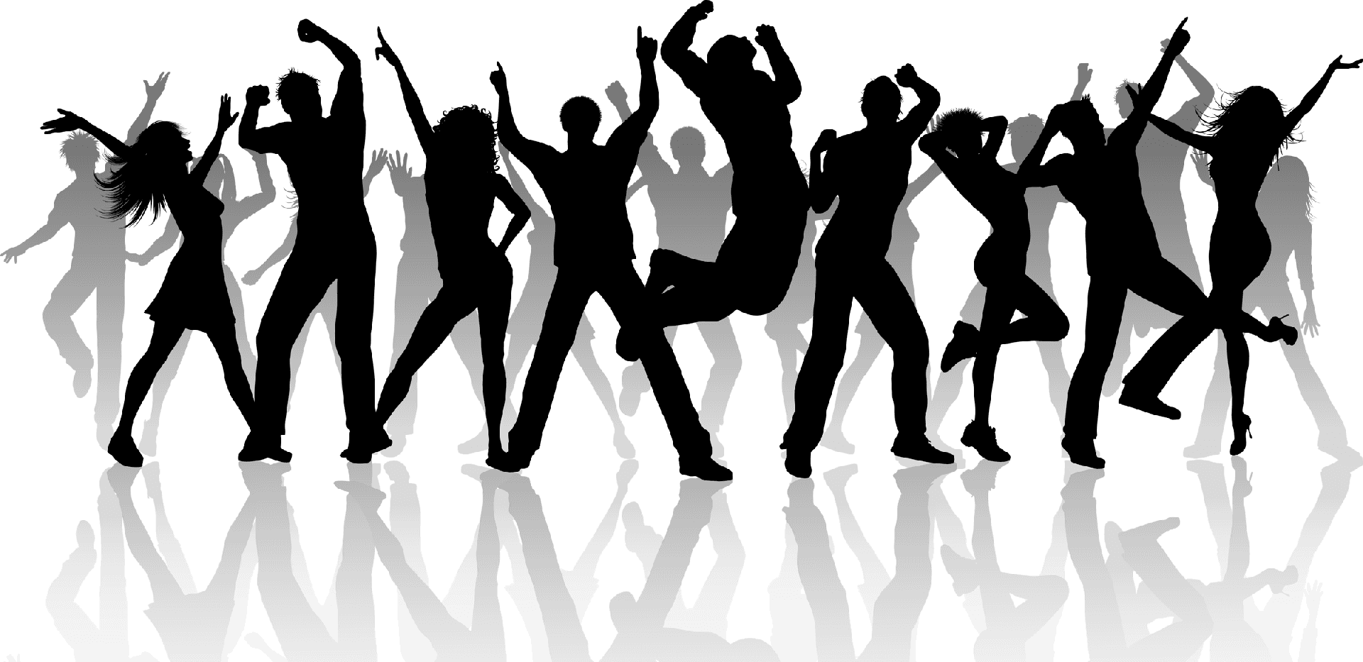 Joyful Silhouettes Jumping PNG