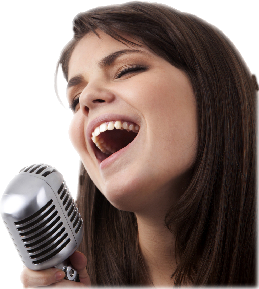 Joyful Singerwith Microphone PNG