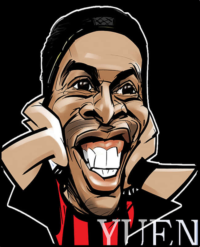 Joyful Sportsman Caricature PNG
