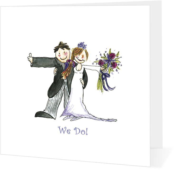 Joyful Wedding Celebration Illustration PNG