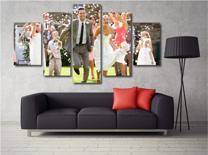 Joyful Wedding Moments Canvas Display PNG