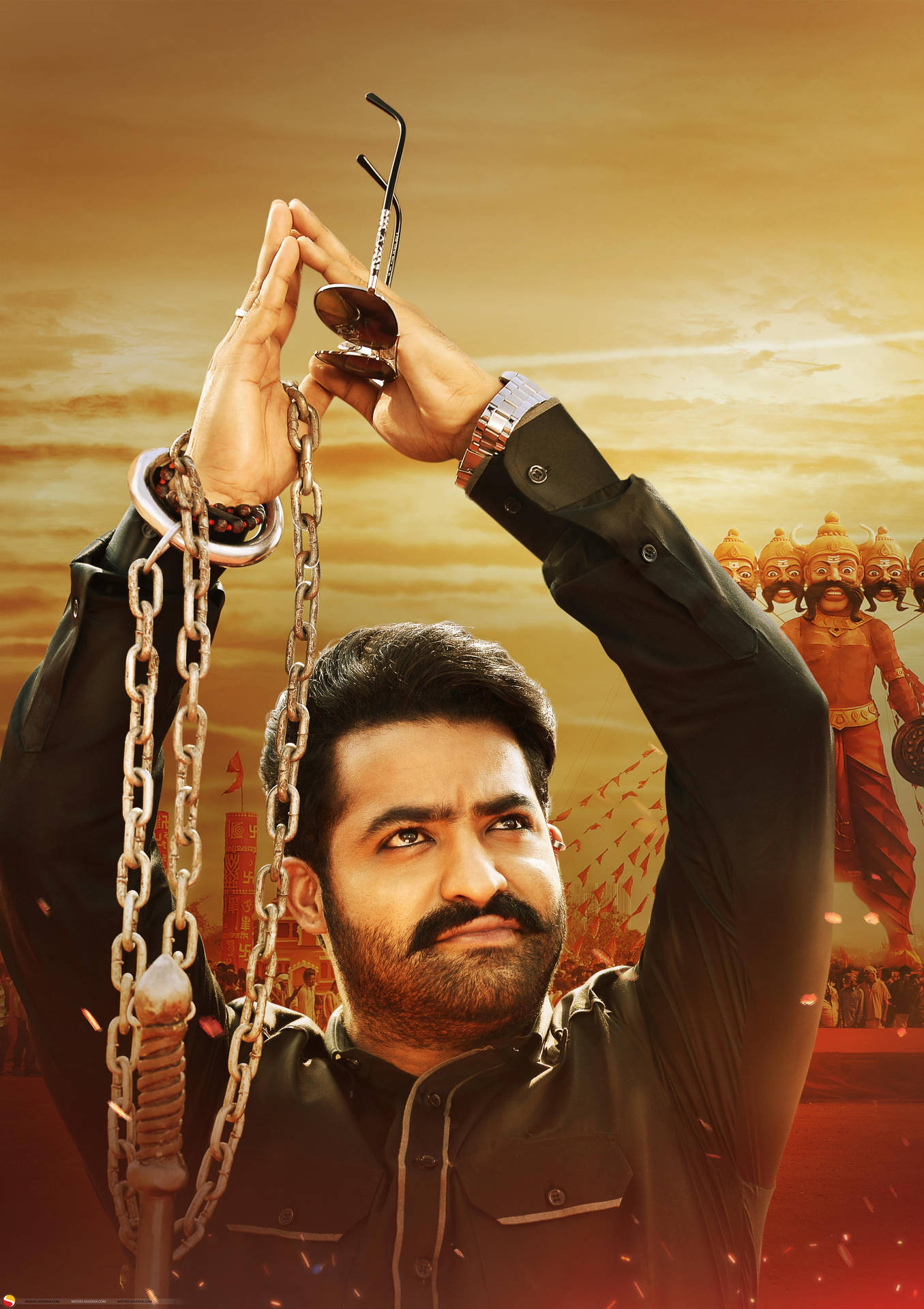 Jr Ntr Film Poster With Chained Hands