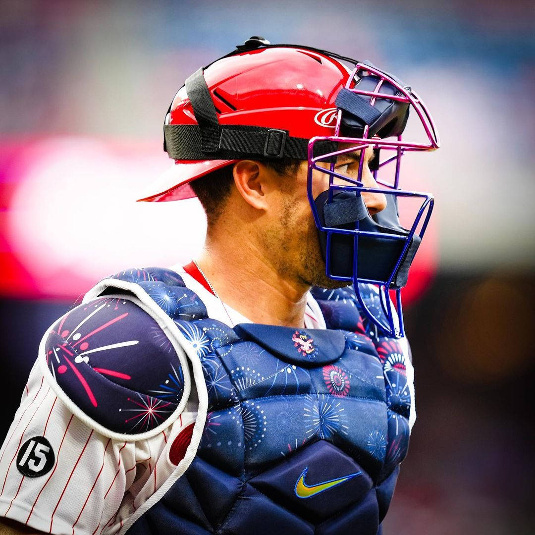 JT Realmuto Blue Chest Protector Wallpaper