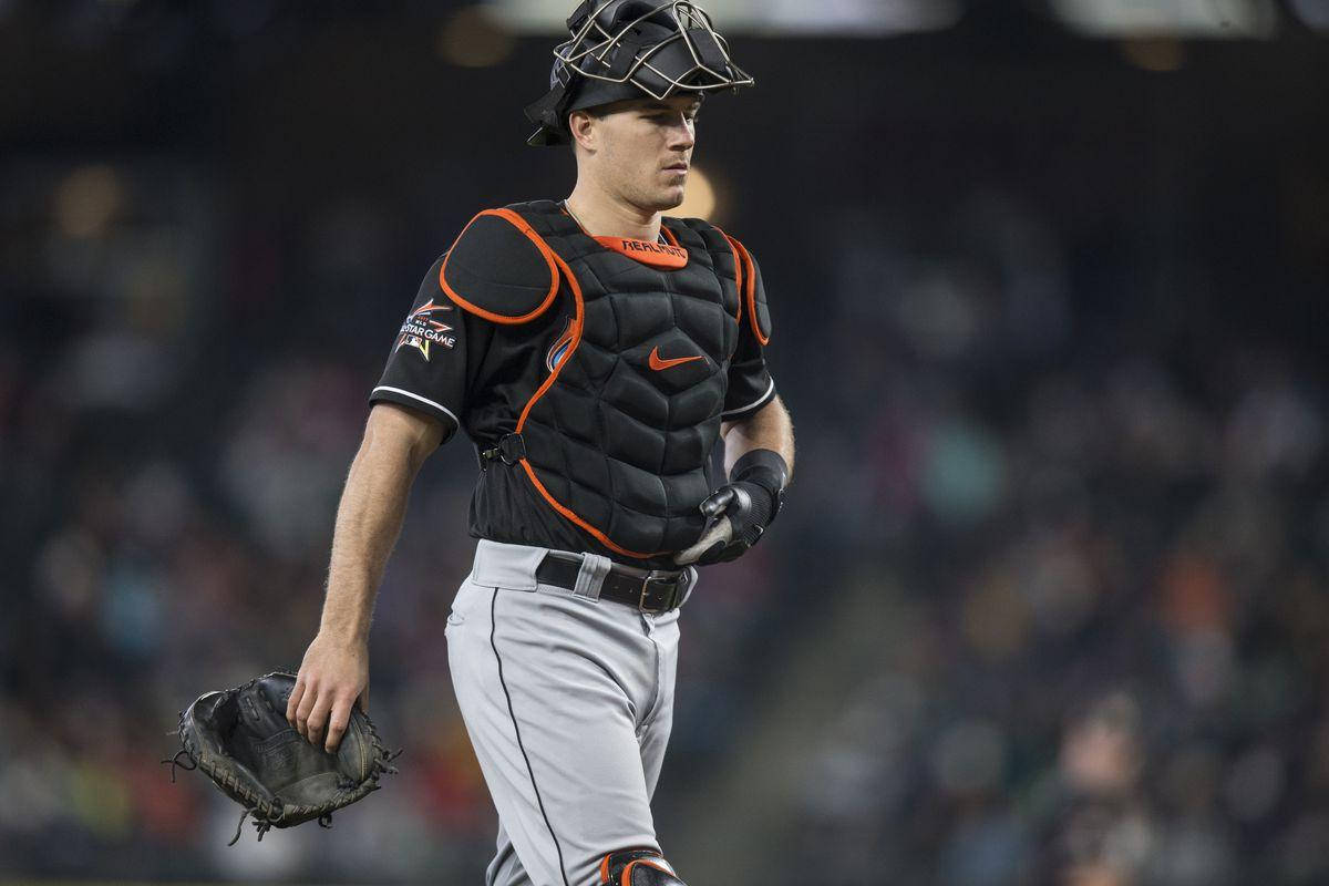 Download JT Realmuto Blue Chest Protector Wallpaper