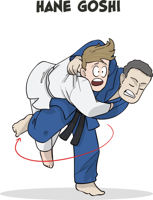 Judo Hane Goshi Throw Illustration PNG