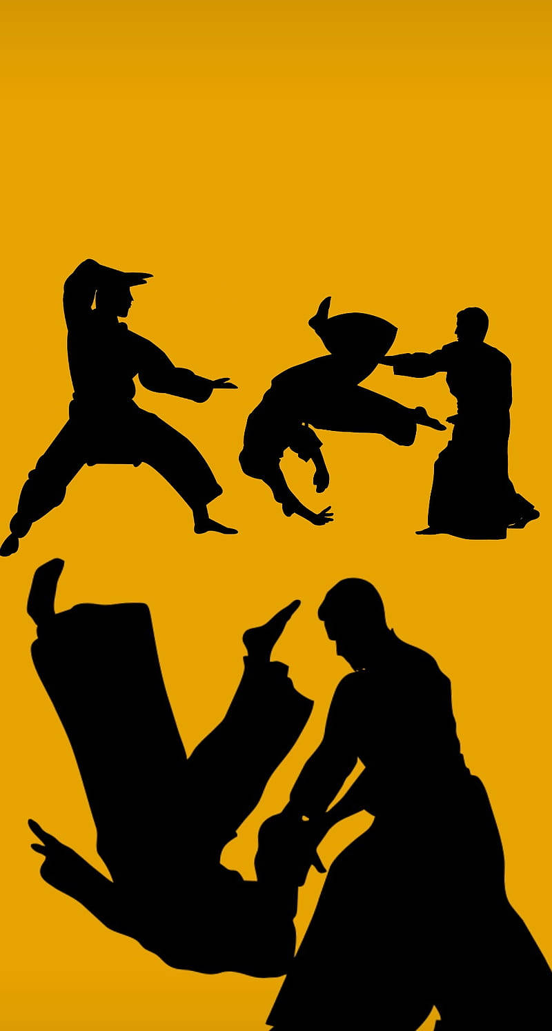 Judo Yellow Black Art Wallpaper