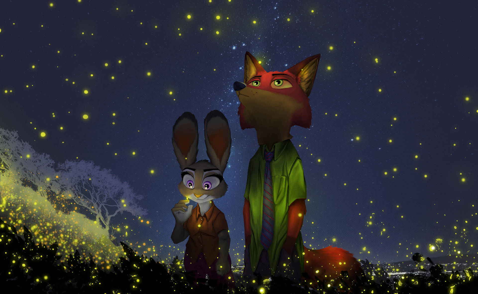 Judy Hopps And Nick Wilde Fireflies
