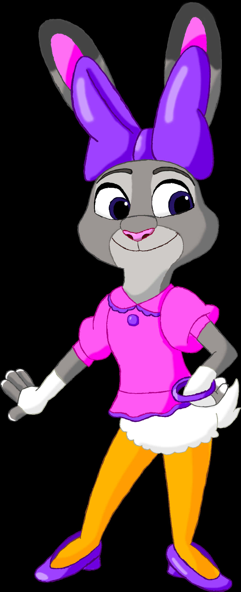 Judy Hopps Cartoon Character Outfit PNG