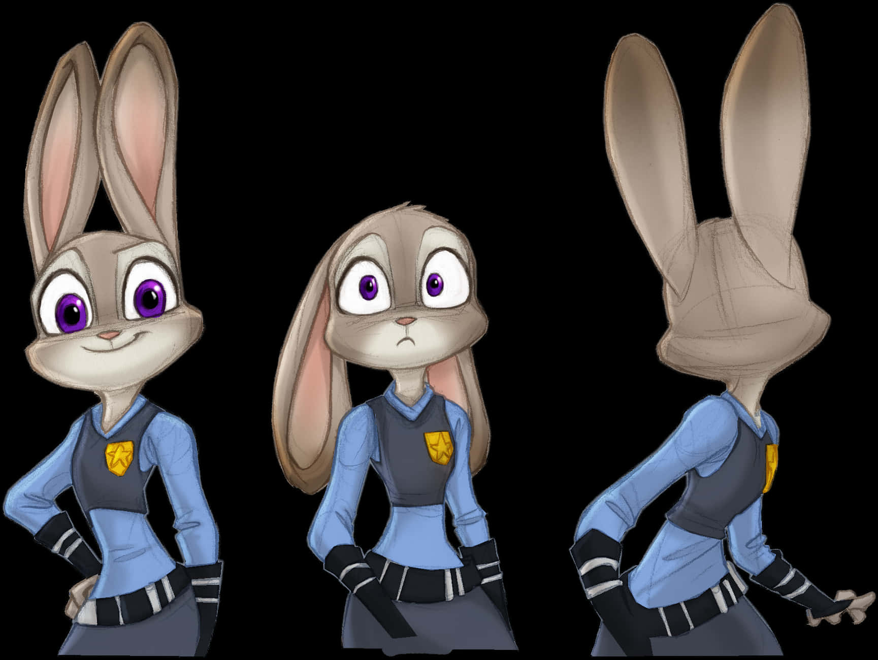 Download Judy Hopps Expressions Trio | Wallpapers.com