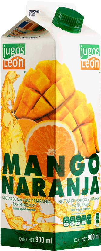 Jugos Leon Mango Naranja Juice Carton900ml PNG