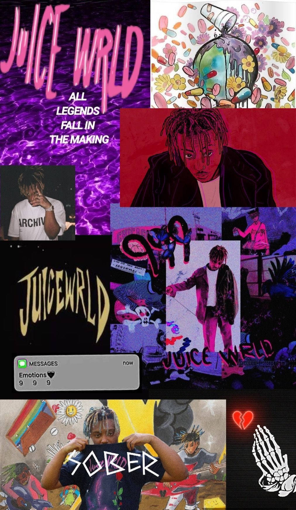 Download Caption: Reflective Aesthetic - An Artistic Tribute to Juice Wrld  Wallpaper
