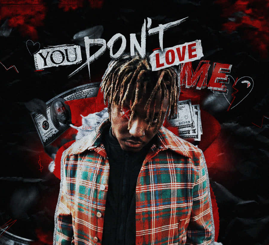 Juice Wrld Art Black And Red You Don't Love Me Wallpaper