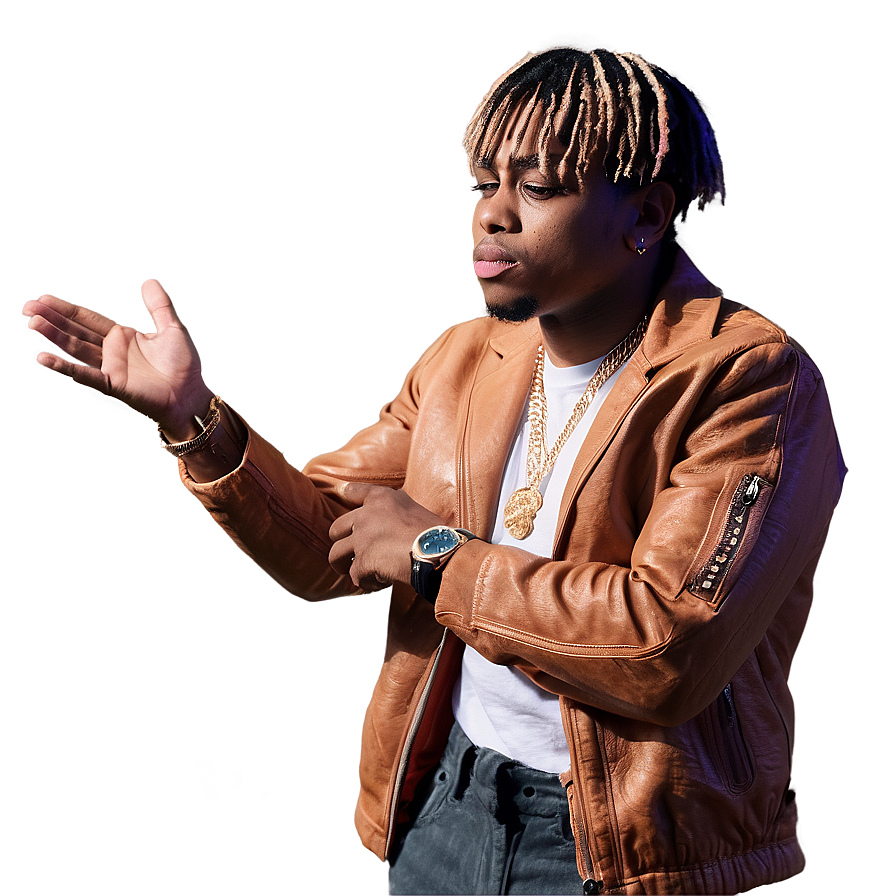 Download Juice Wrld In Thoughtful Pose Png 05212024 | Wallpapers.com