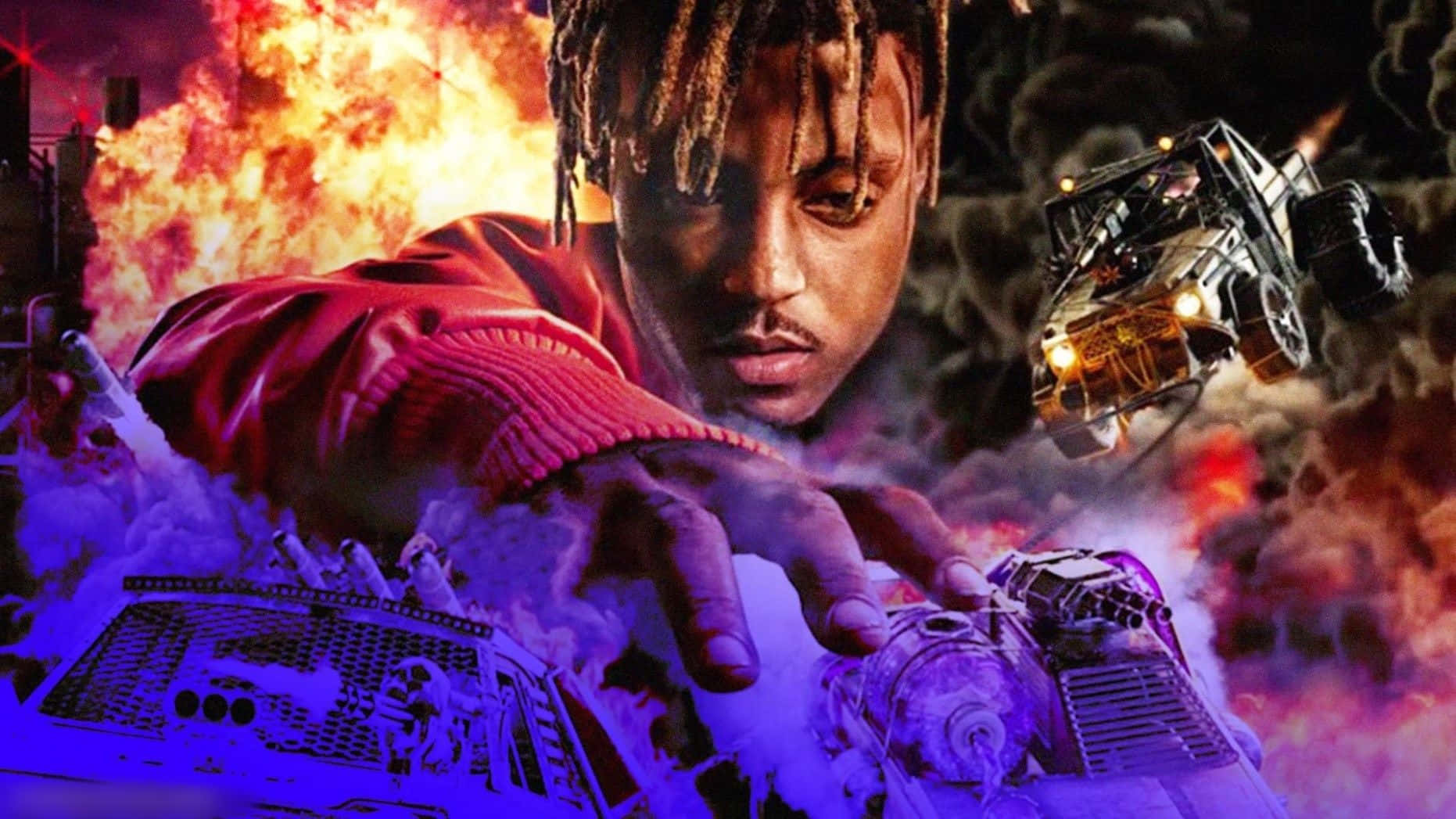 Singer Juice Wrld performing on stage in sold out stadium