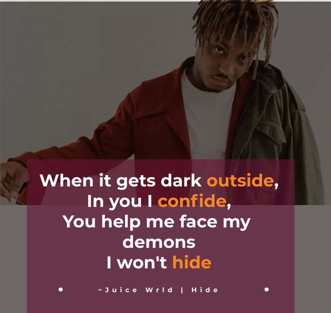 Inspirational Juice WRLD quote on a mesmerizing background Wallpaper