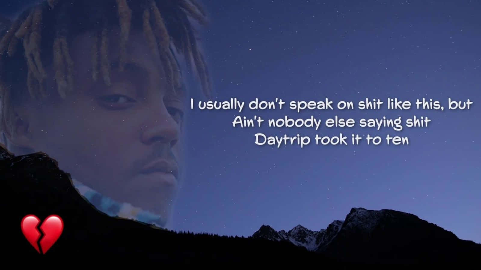 Caption: Inspirational Juice Wrld Quote on Grungy Background Wallpaper