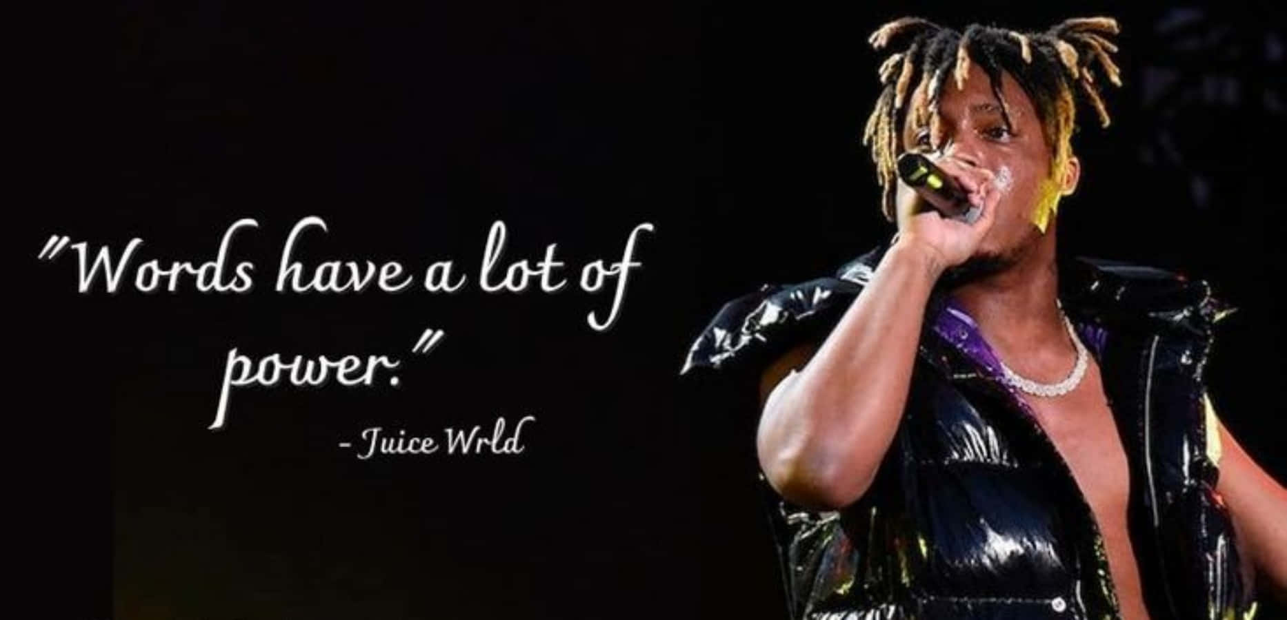 Inspirational Juice Wrld Quote on a Colorful Background Wallpaper