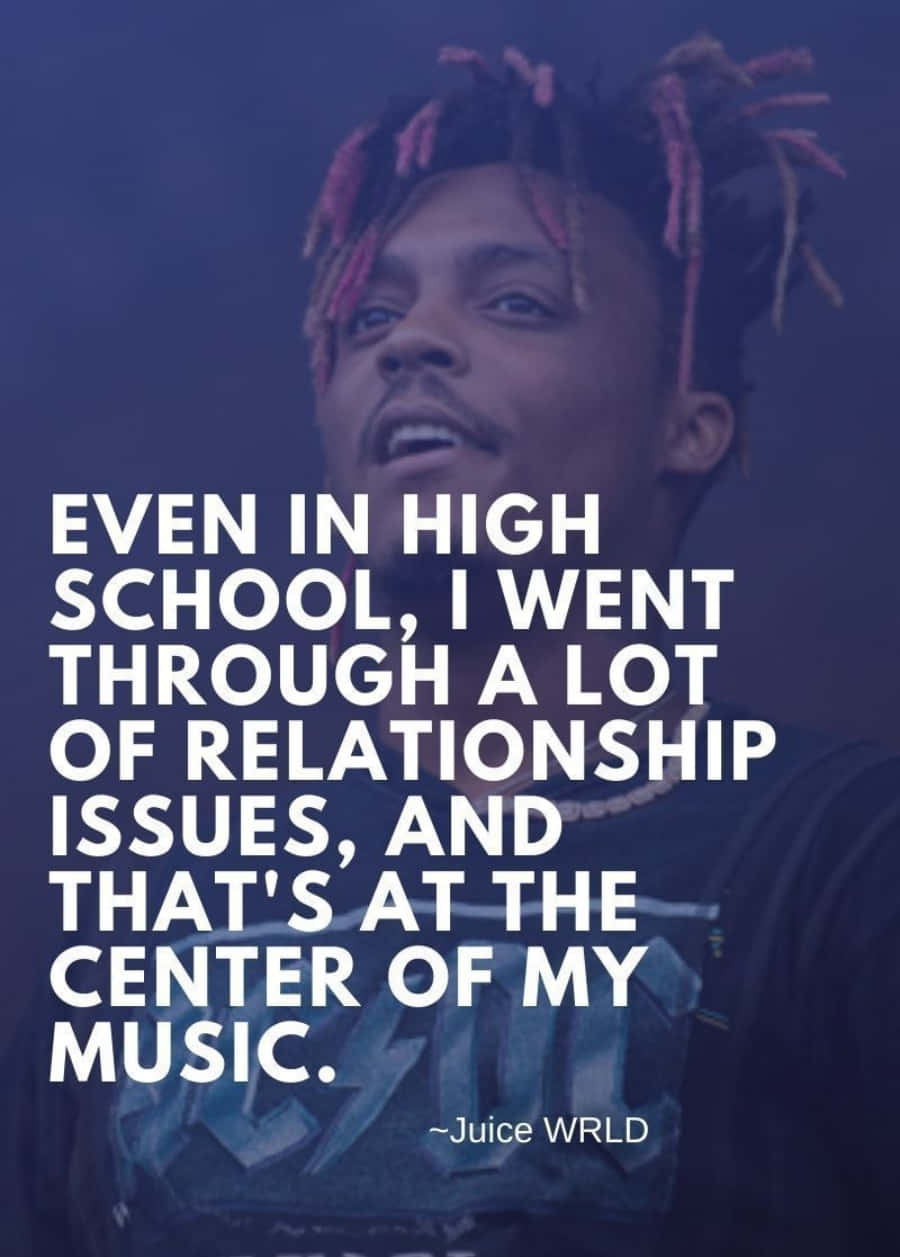 Inspirational Juice Wrld Quote on a Colorful Background Wallpaper