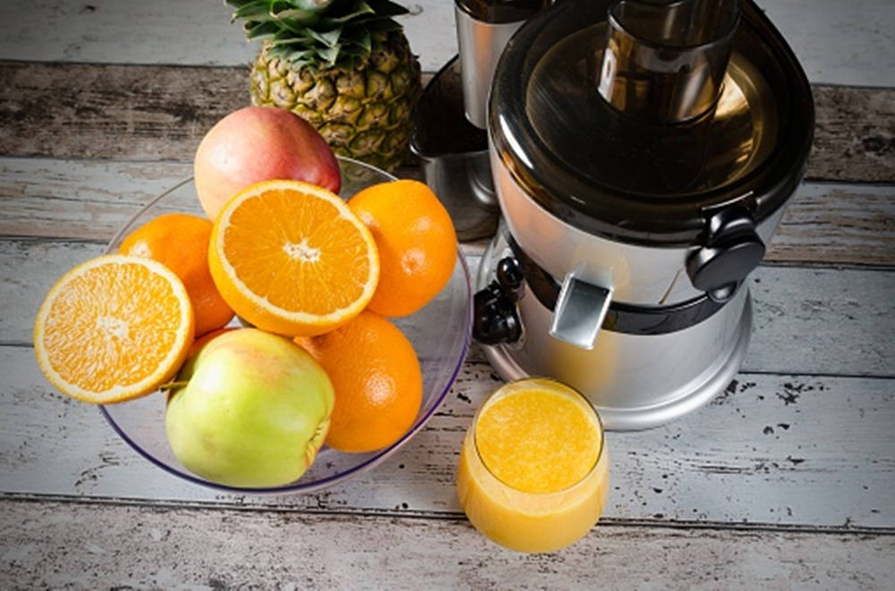 Juicer And Fruits Wallpaper