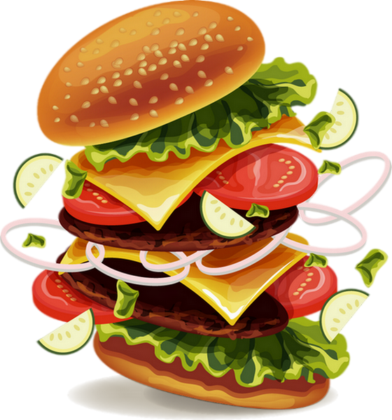 Juicy Cheeseburger Illustration.png PNG