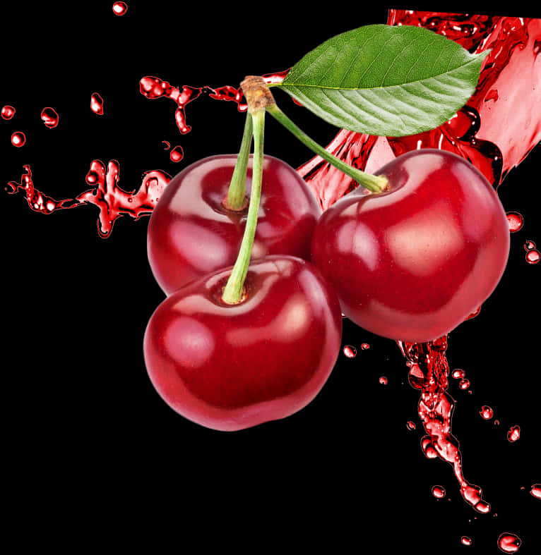 Juicy Cherries Splash PNG