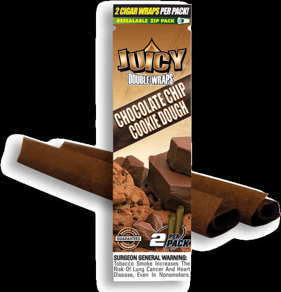 Juicy Double Wraps Chocolate Chip Cookie Dough Flavor PNG