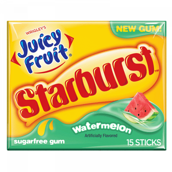 Juicy Fruit Starburst Watermelon Gum Package PNG