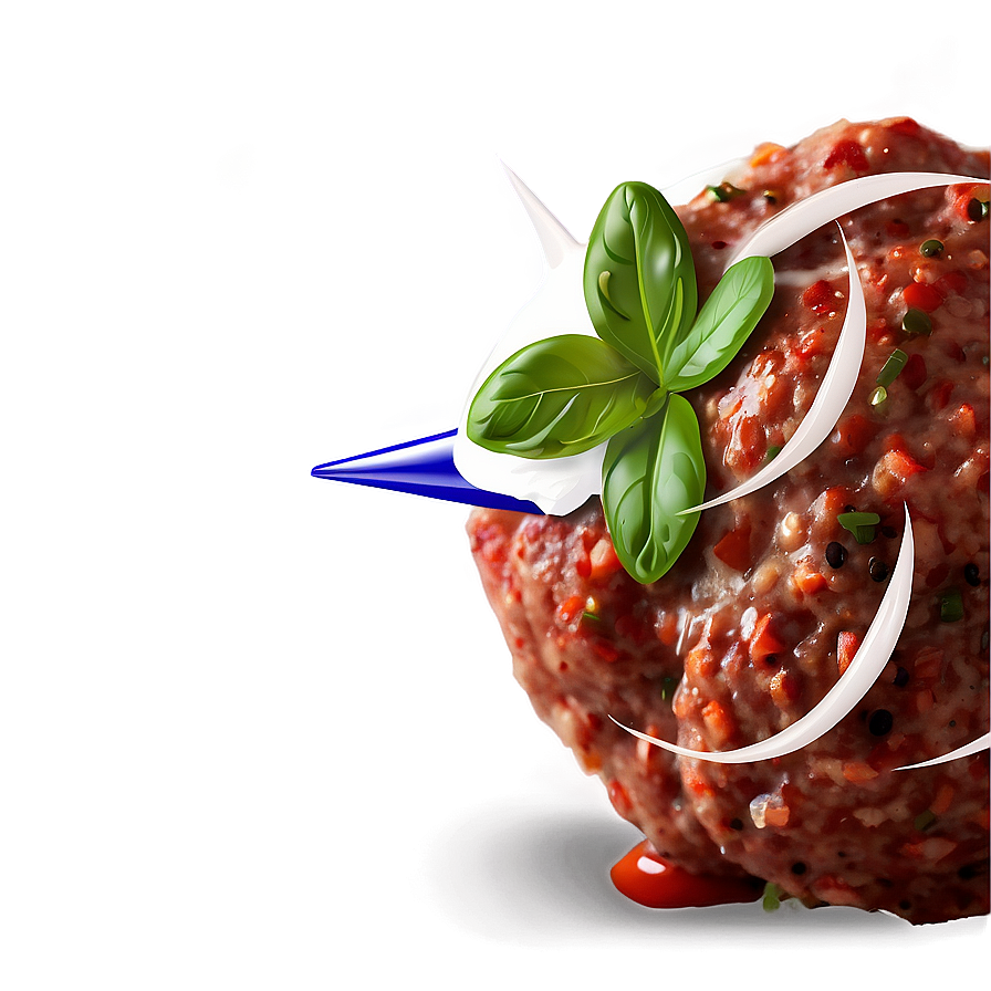 Juicy Meatballwith Basiland Sauce PNG