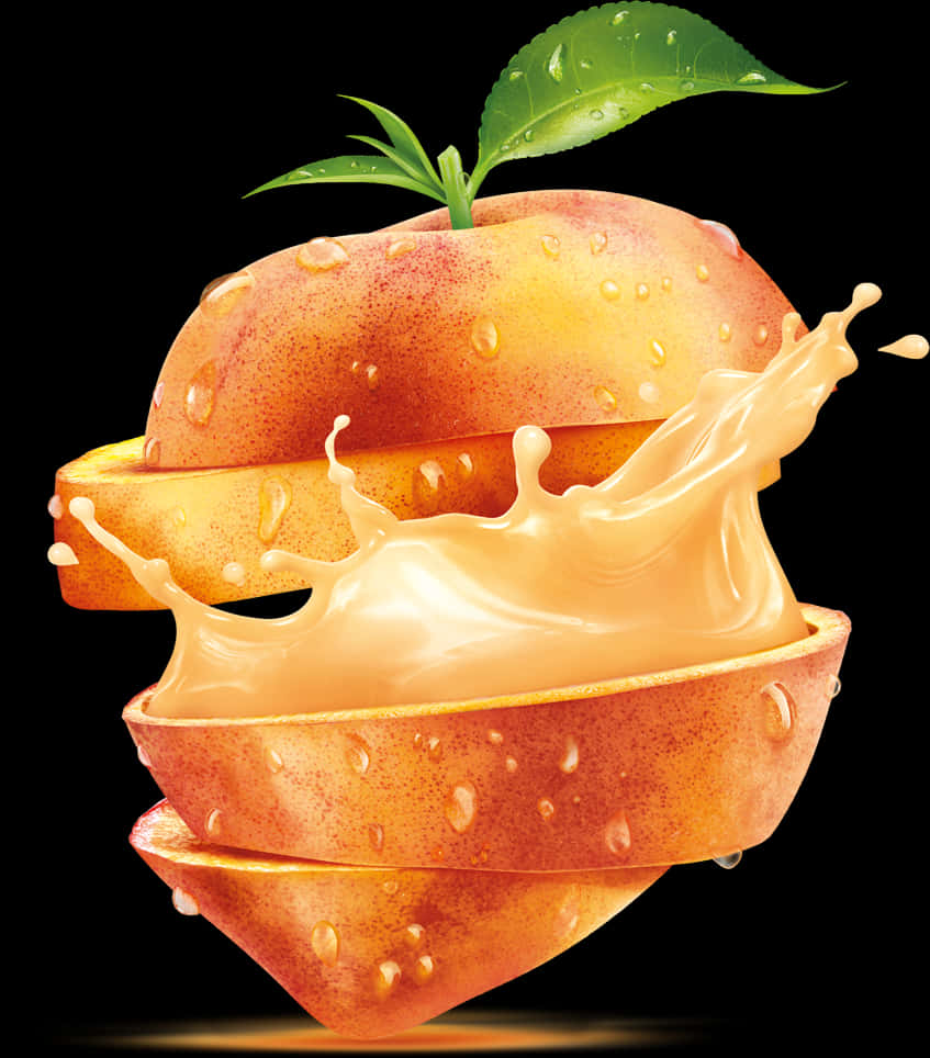 Juicy Peach Splash PNG