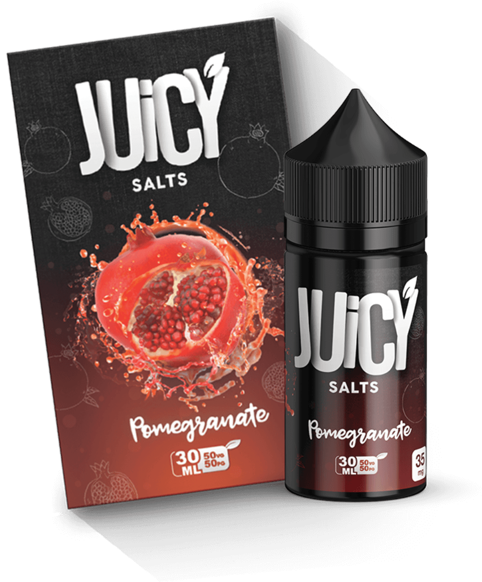 Juicy Salts Pomegranate Eliquid Packaging PNG
