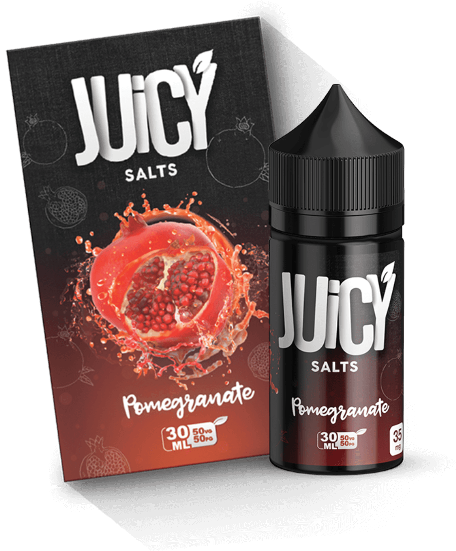 Download Juicy Salts Pomegranate Eliquid Packaging | Wallpapers.com