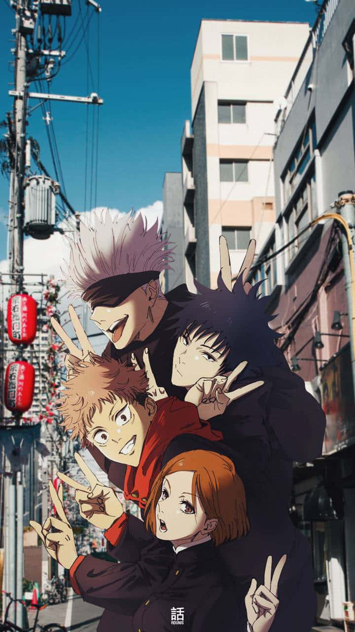 Jujutsu Kaisen Characters City Backdrop Wallpaper