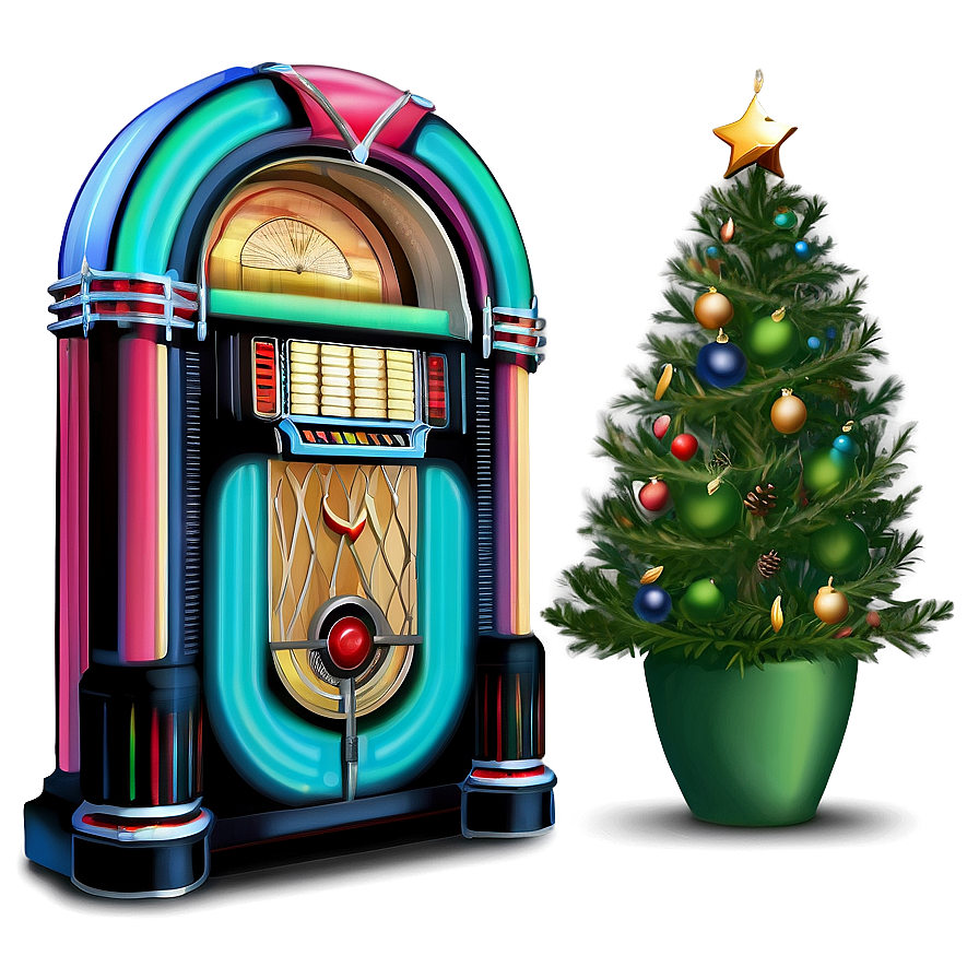 Jukebox With Christmas Decor Png Xpo71 PNG