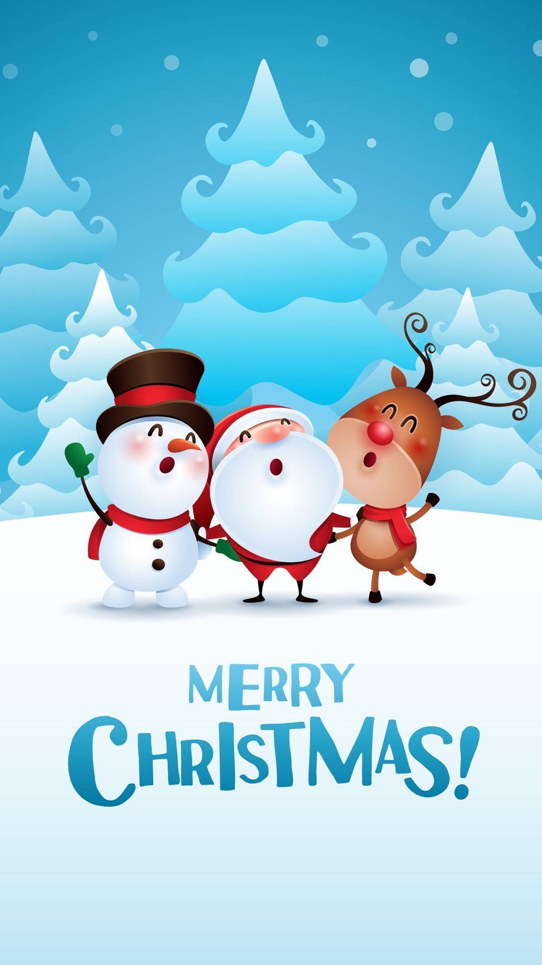 Julemanden Og Venner Glædelig Jul Iphone Wallpaper