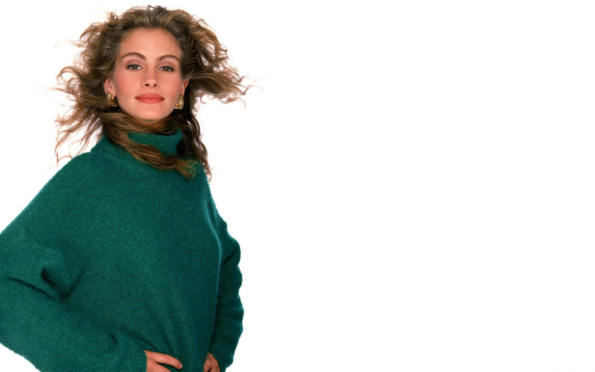 Julia Roberts Green Sweater Wallpaper