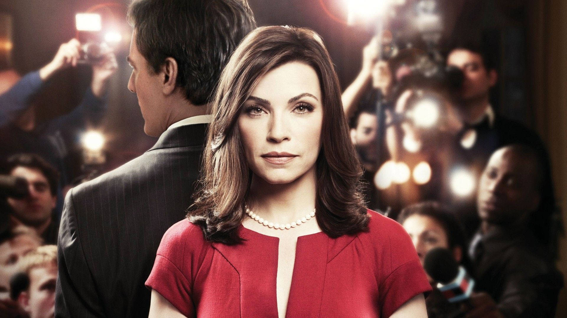 Julianna Margulies in a Memorable Scene from The Good Wife Wallpaper