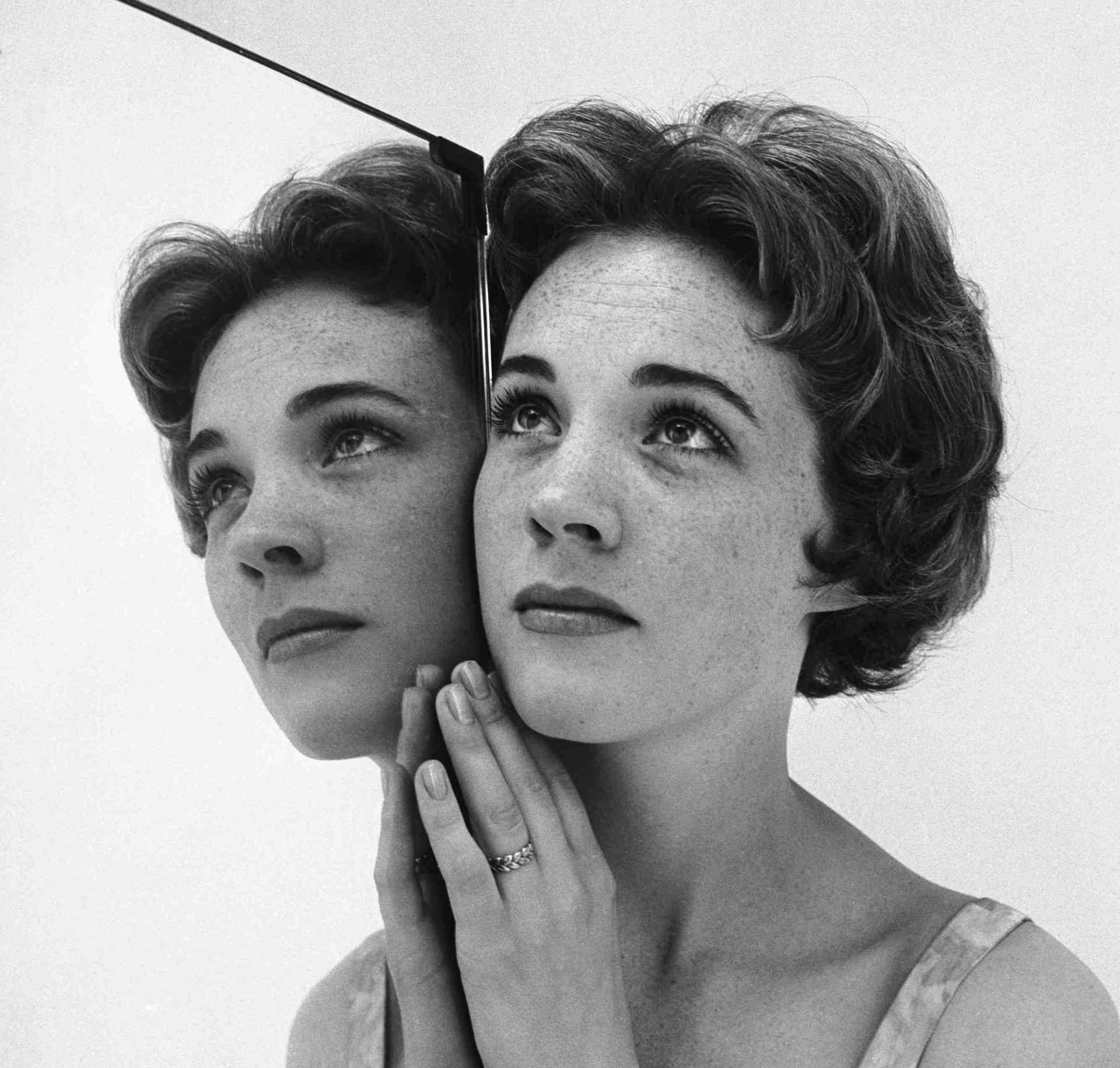 Julie Andrews In Mirror Reflection