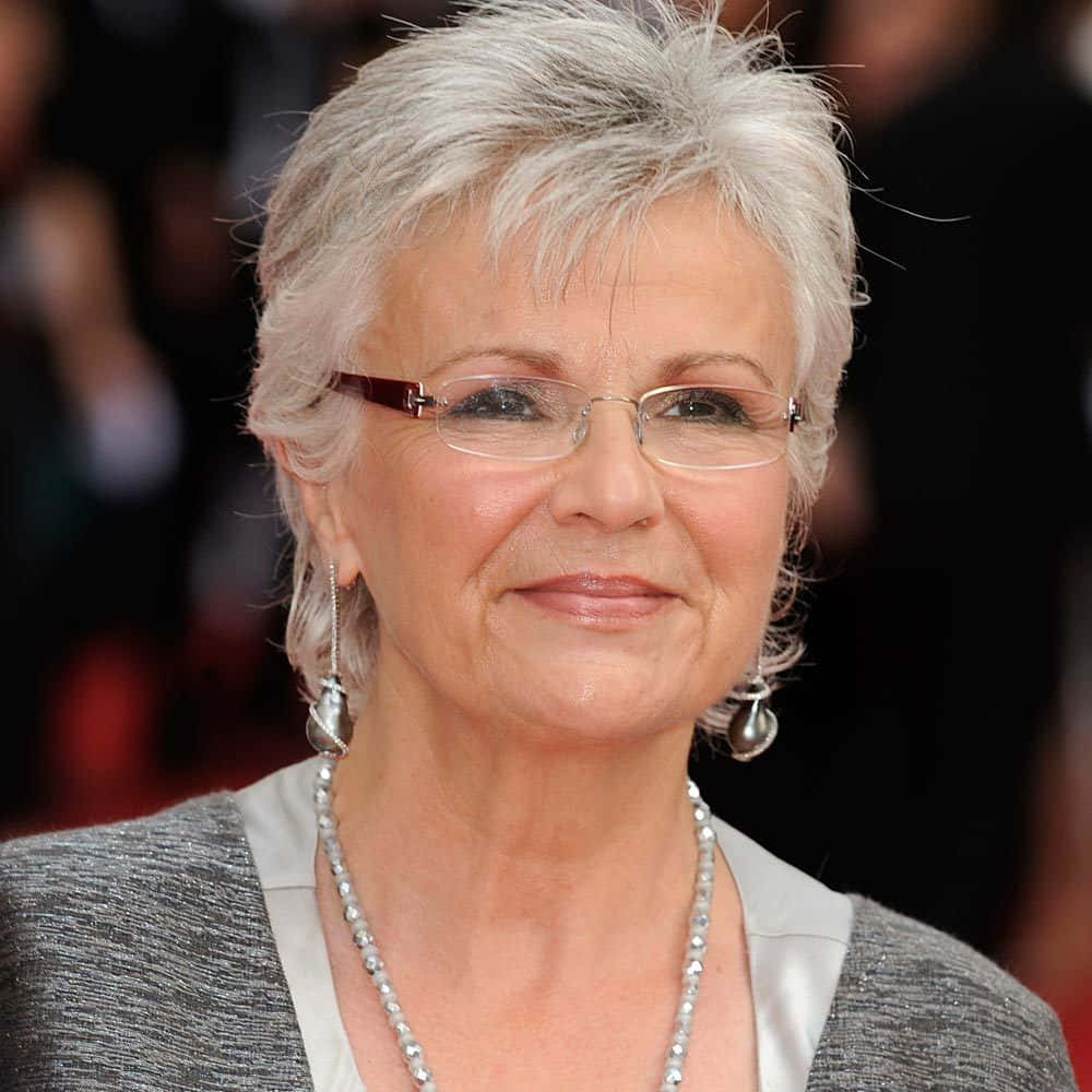 Julie Walters Looking Majestic In A Floral Ensemble Wallpaper
