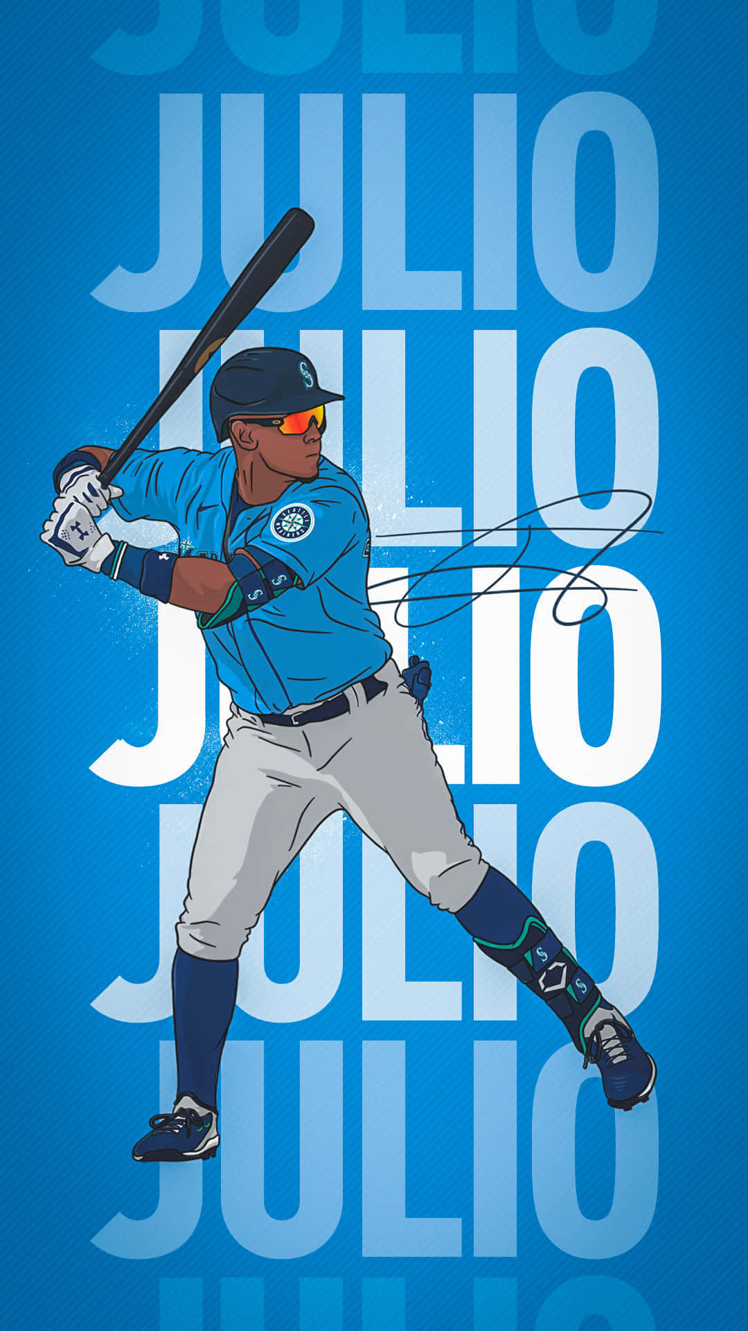 Julio Rodriguez Baseball Artwork Wallpaper