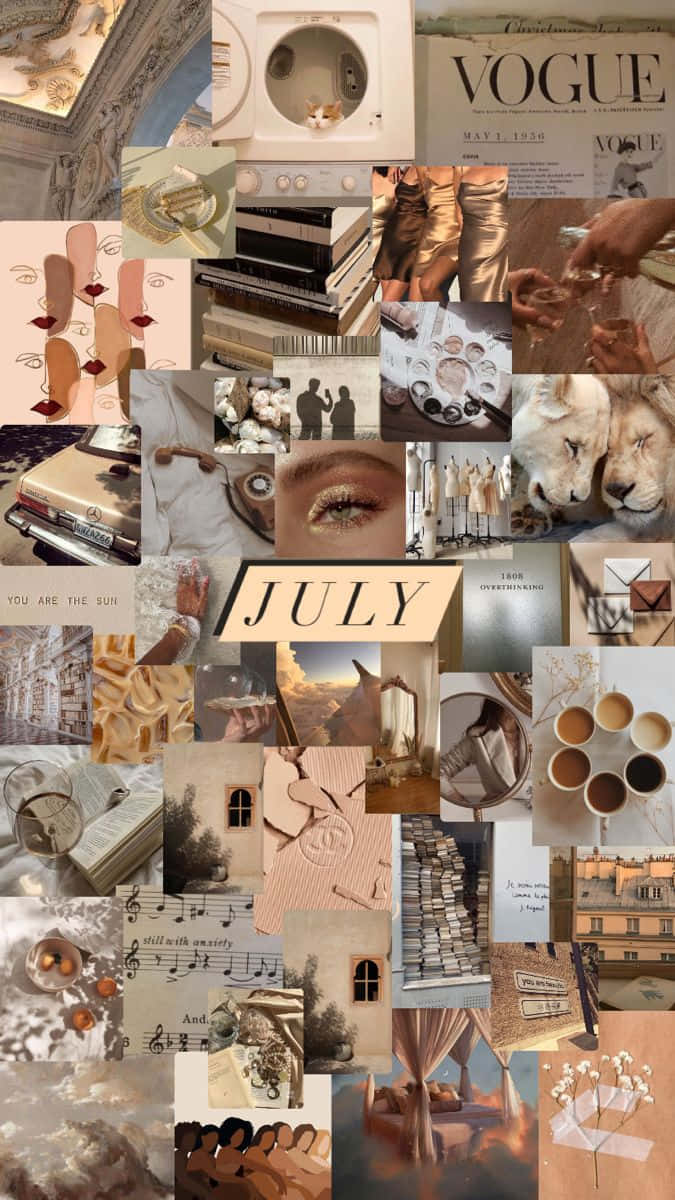 July Aesthetic Collage Wallpaper