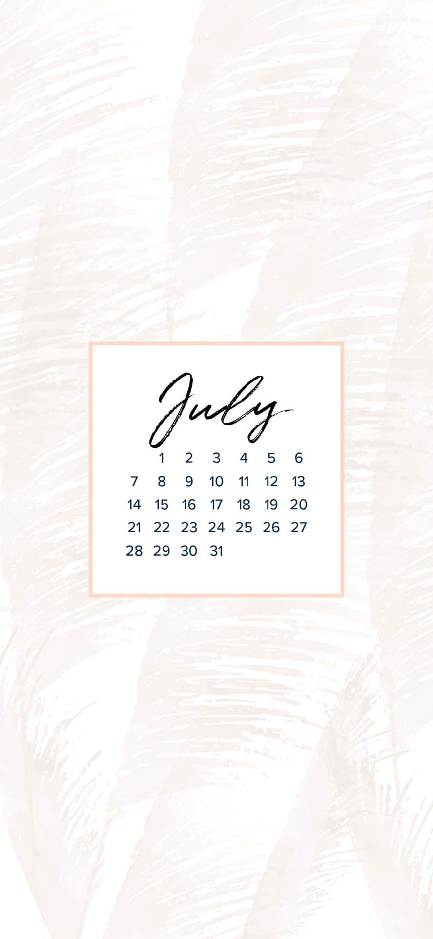 July Calendar Aesthetic Background Wallpaper