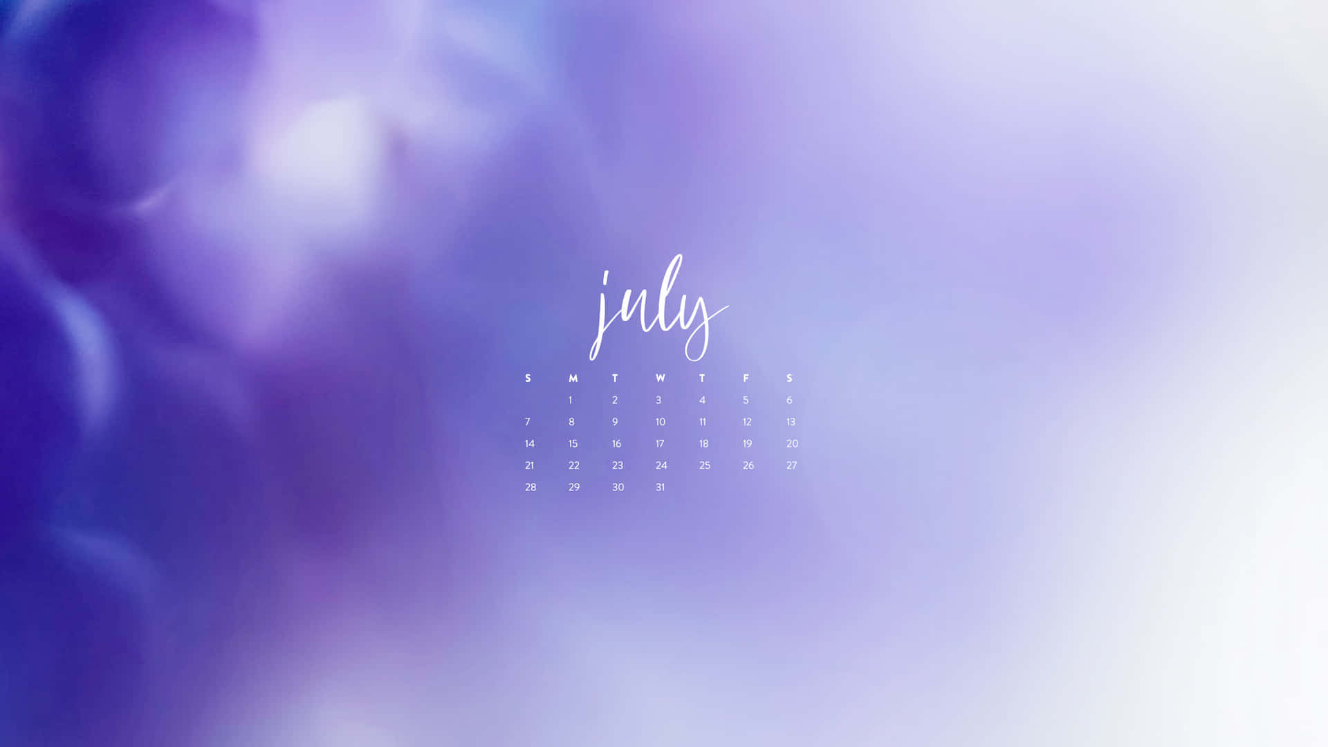 July Desktop Calendar Background Wallpaper