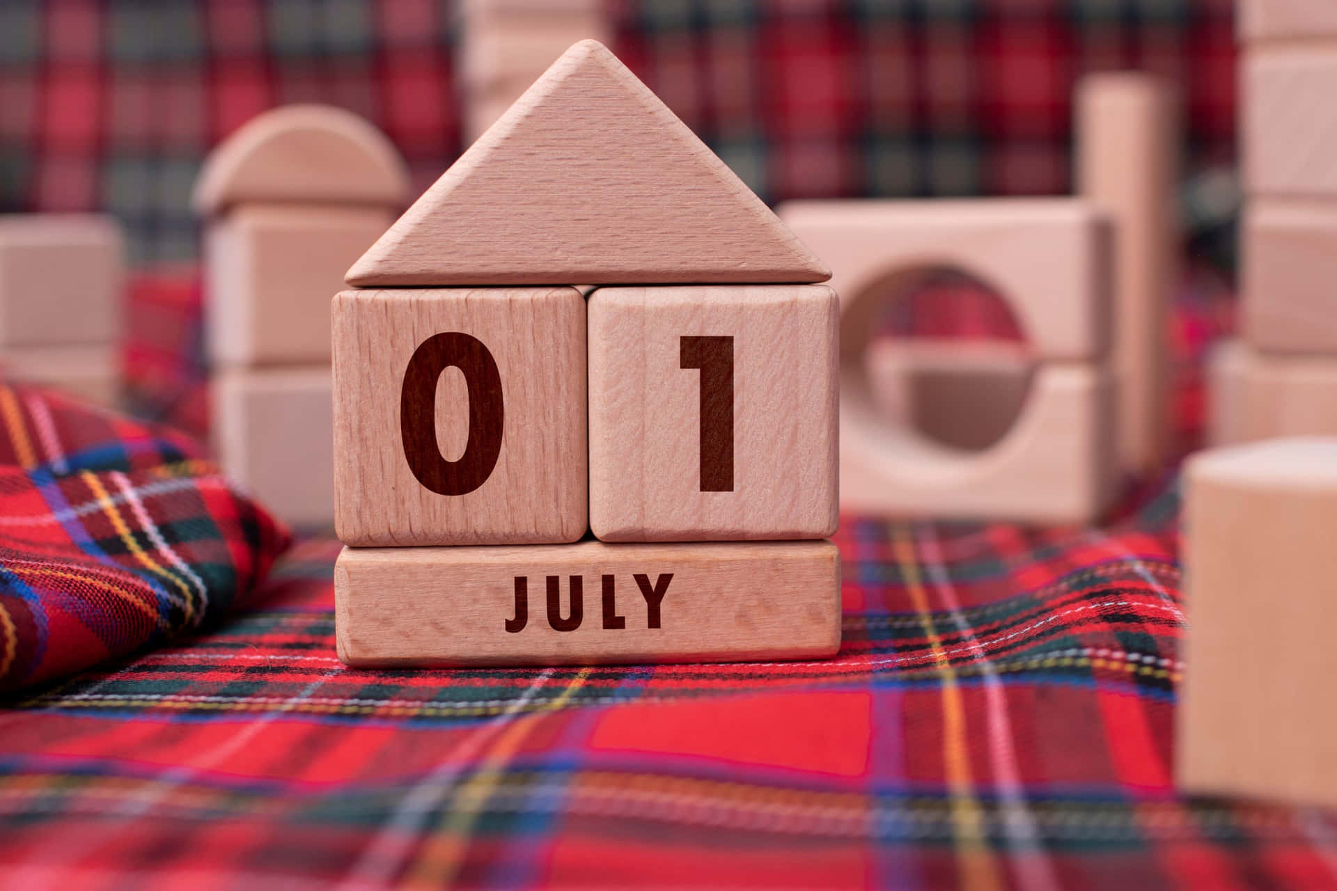 July First Calendar Blocks Wallpaper