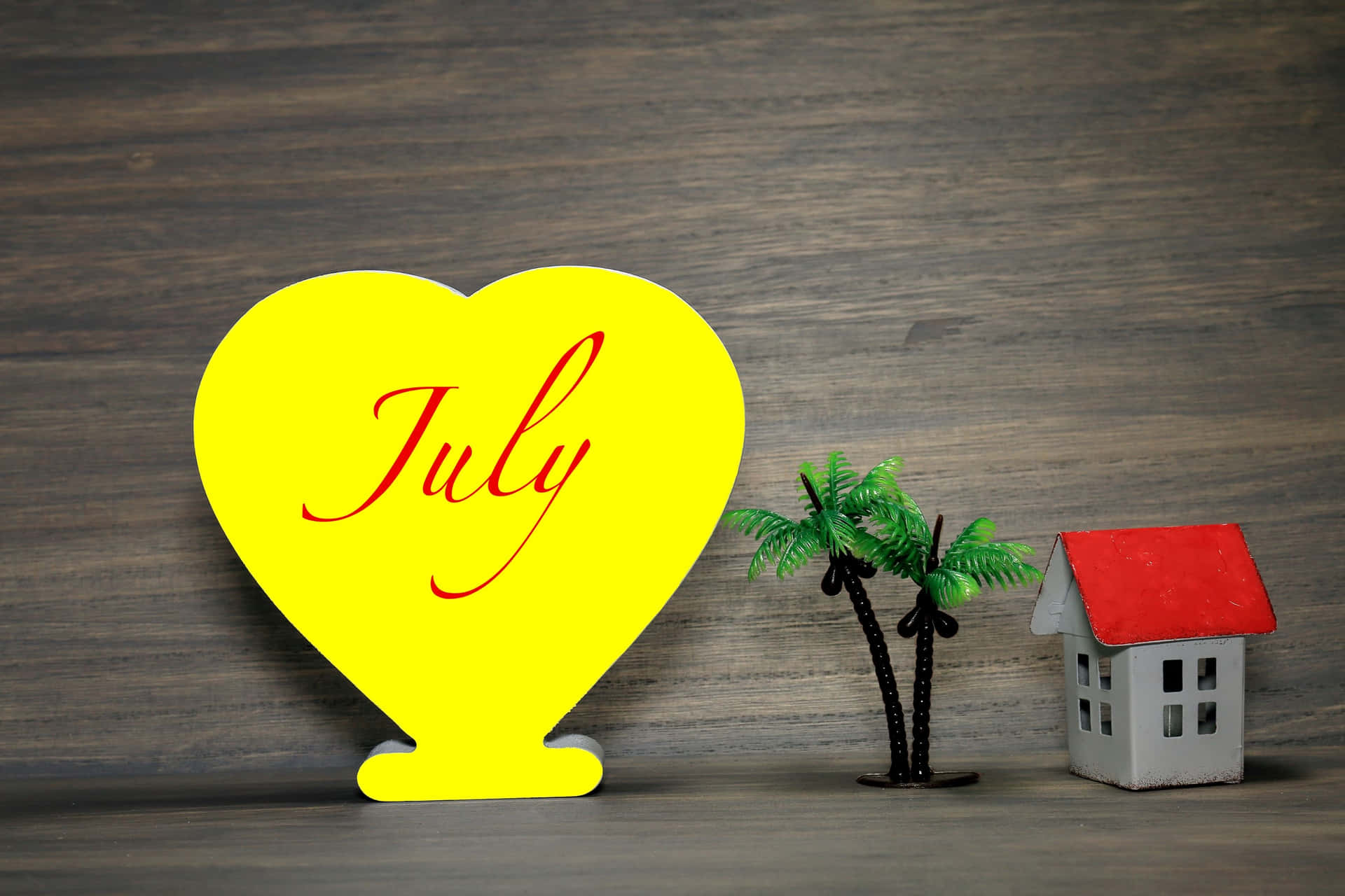 July Love Homeand Palm Tree Wallpaper
