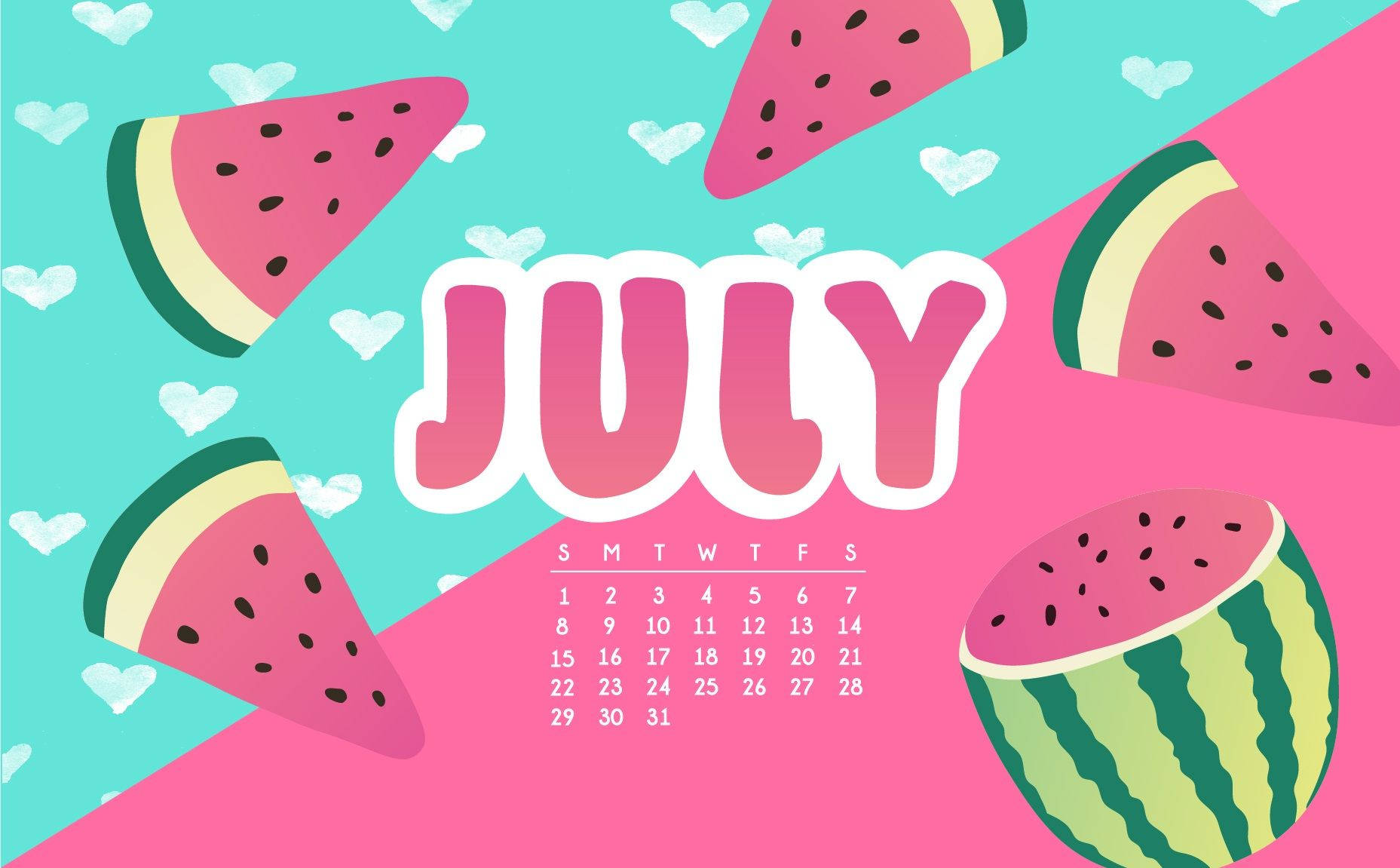 Cool off this July with a fresh watermelon! Wallpaper
