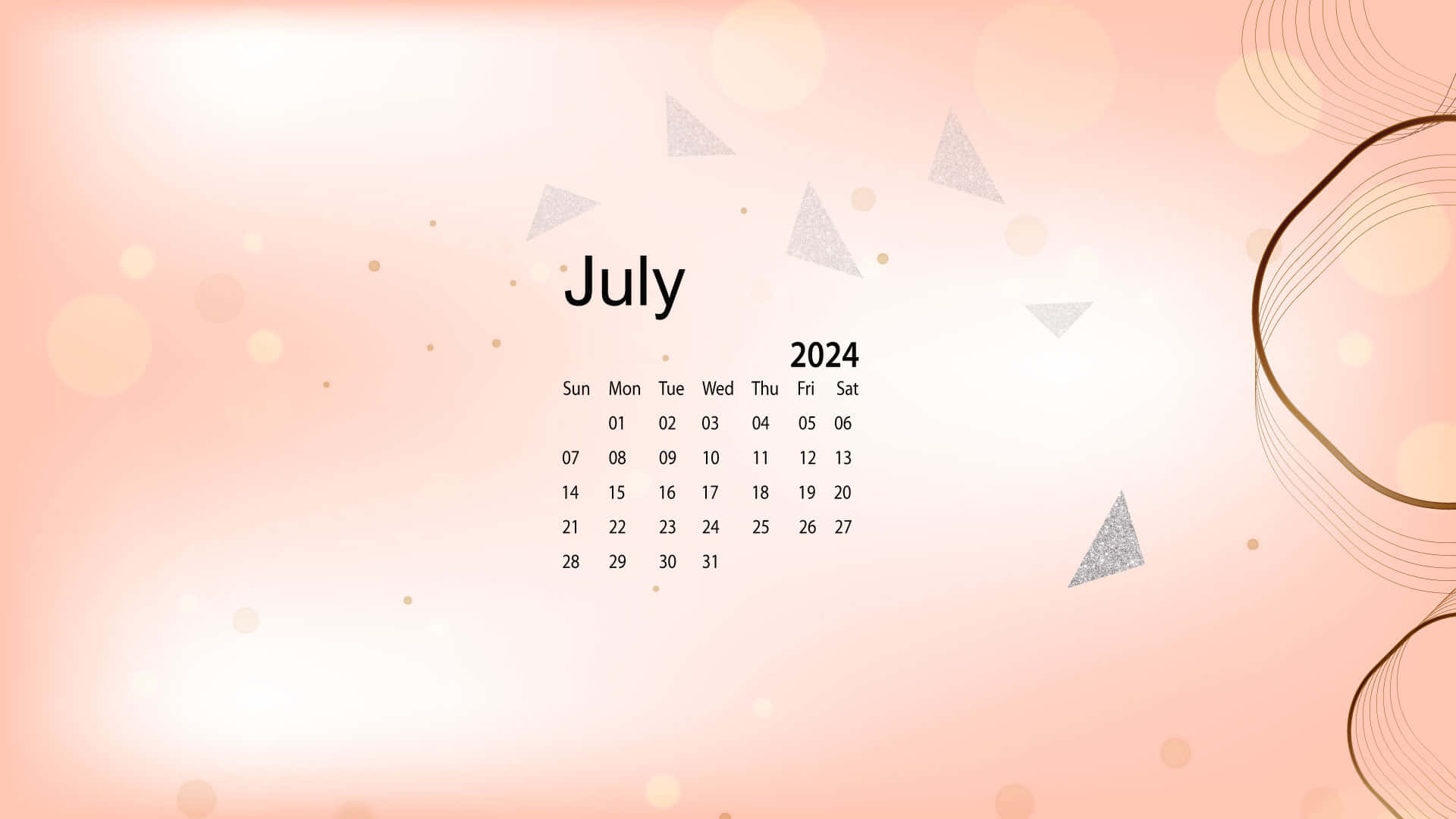 July2024 Desktop Calendar Wallpaper Wallpaper