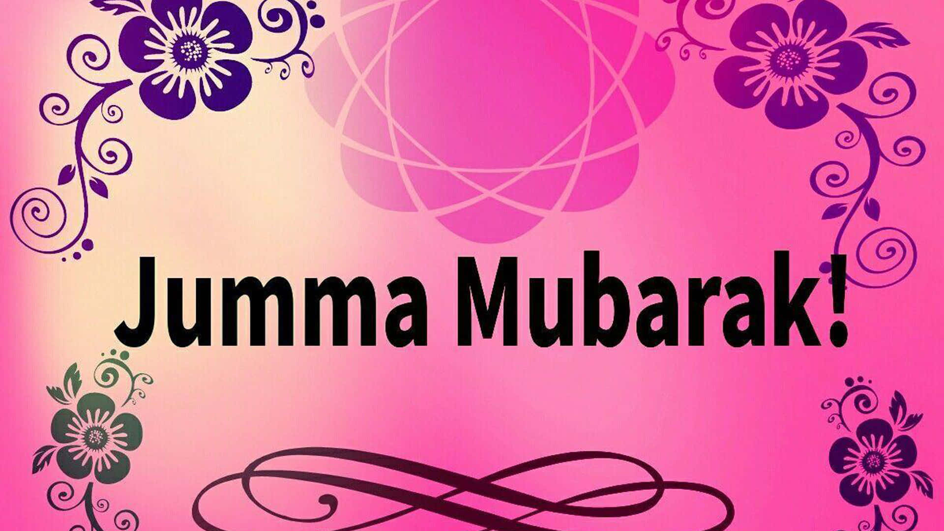 Jumma Mubarak - Beautiful Islamic Calligraphy and Mosque Background