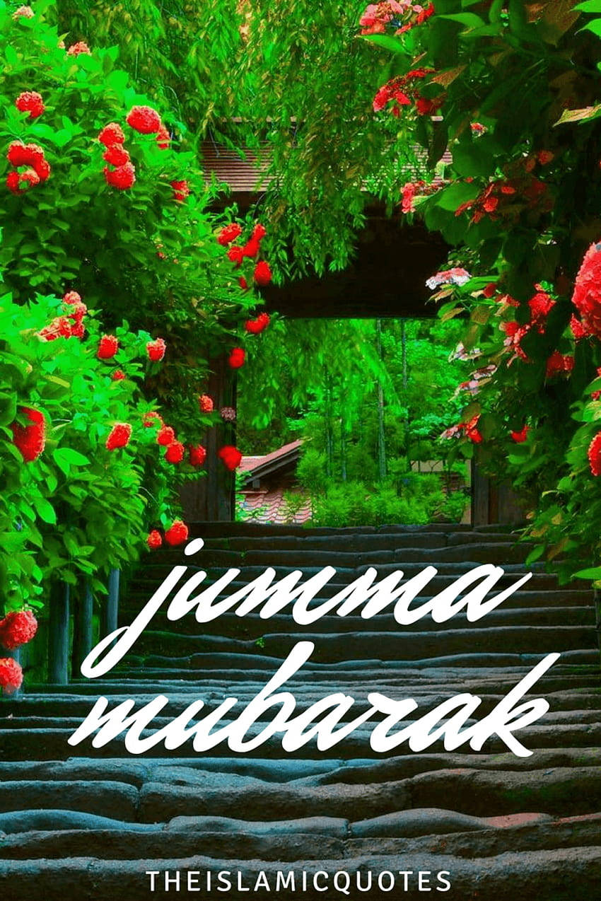 Jumma Mubarak Flower Garden Background