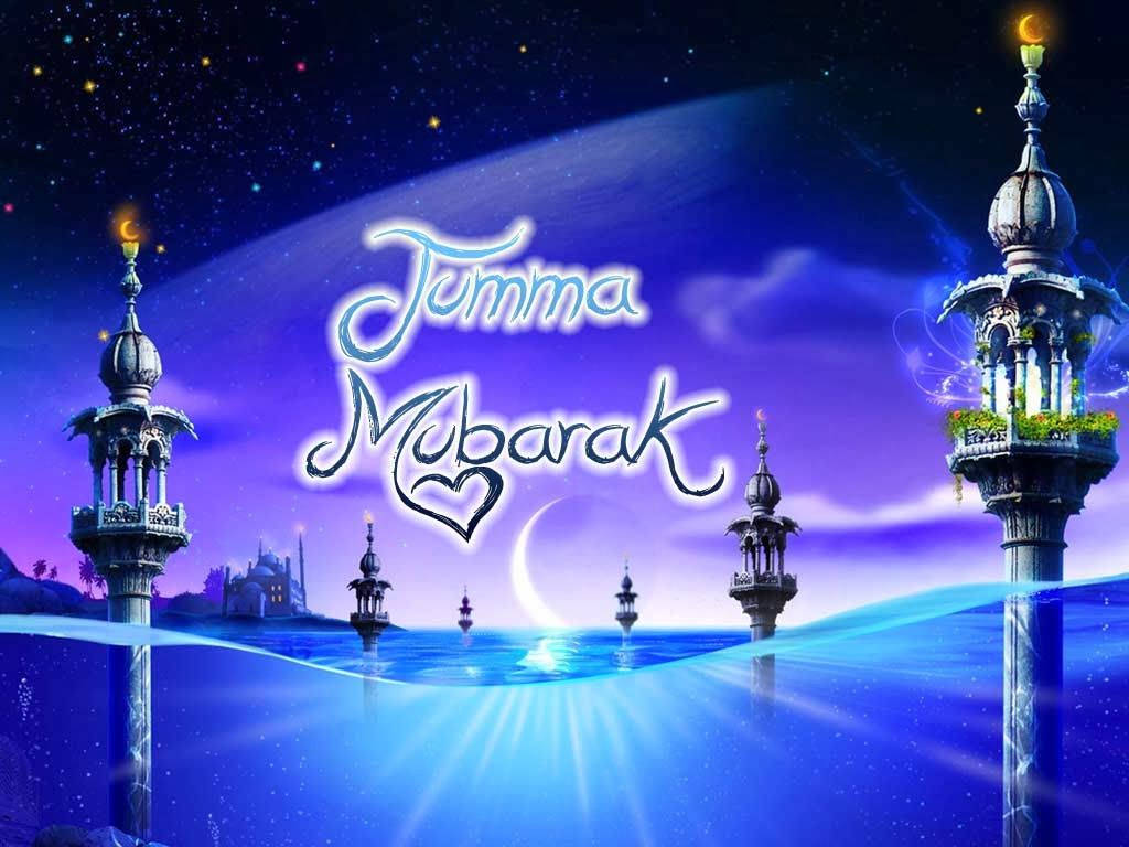 Jumma Mubarak Magical Blue Background